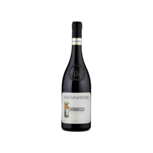 Bottiglia Barbaresco Fontanafredda DOCG 2015 su fondo neutro.