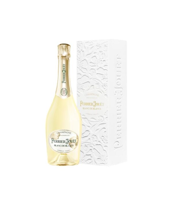 Bottiglia di Champagne Perrier-Jouët Blanc de Blancs Brut con cofanetto