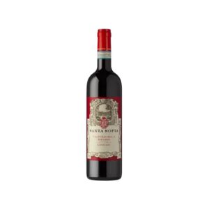 Bottiglia di Valpolicella Ripasso Superiore Santa Sofia DOC su sfondo neutro - Enoteca Online MyFiesta