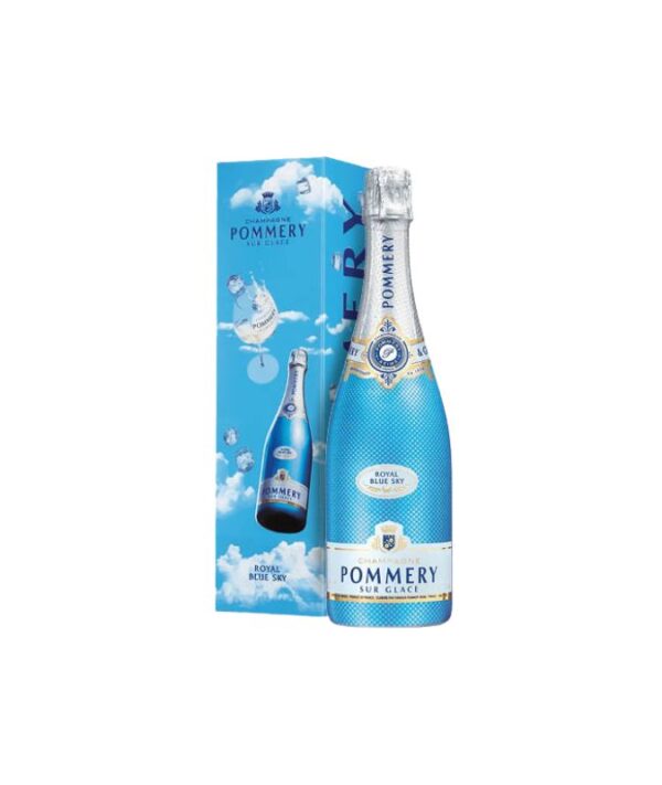 Bottiglia di Champagne Pommery Royal Blue Sky con astuccio