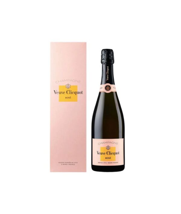 Bottiglia di Champagne Veuve Clicquot Rosé con astuccio