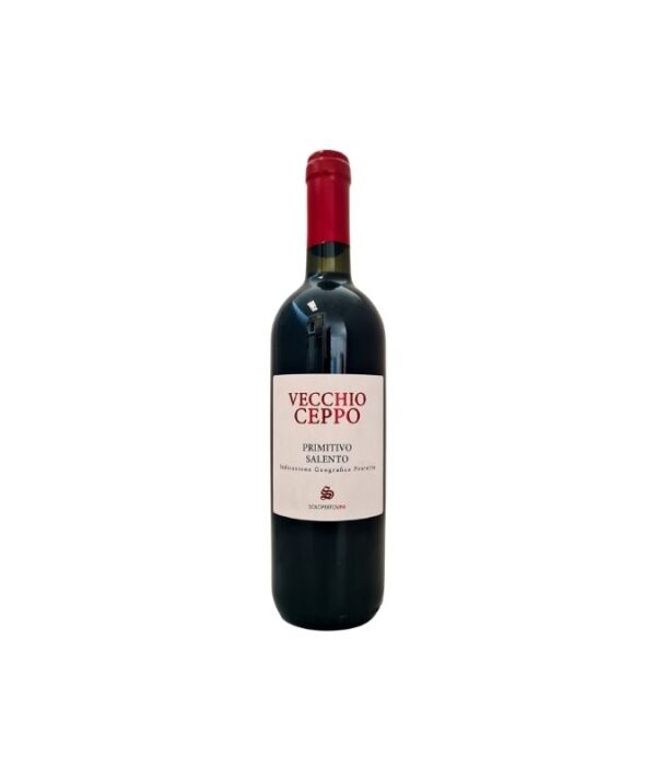Bottiglia di vino rosso Primitivo del Salento Vecchio Ceppo 2024