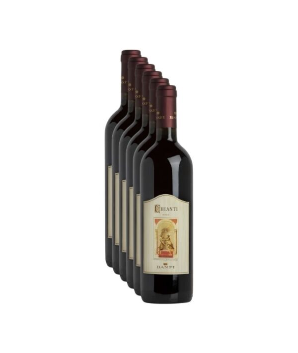 Cassa da 6 bottiglie di vino rosso toscano Chianti DOCG 2024 Banfi.