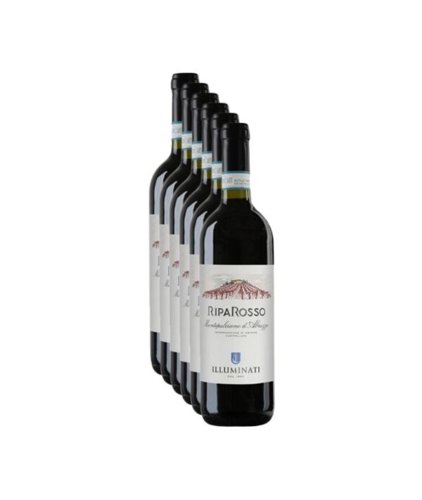 Cassa da 6 bottiglie di vino rosso abruzzese Montepulciano d'Abruzzo DOC 2023 Riparosso Illuminati.