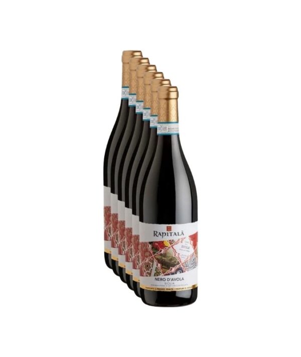 Cartone da 6 bottiglie di Nero d’Avola Sicilia DOC Rapitalà 2024