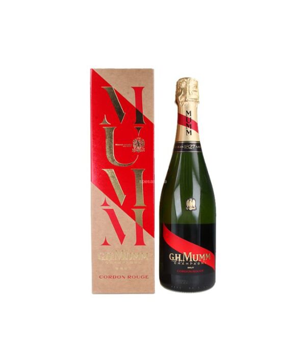 Bottiglia di Champagne G.H. Mumm Grand Cordon Brut con astuccio