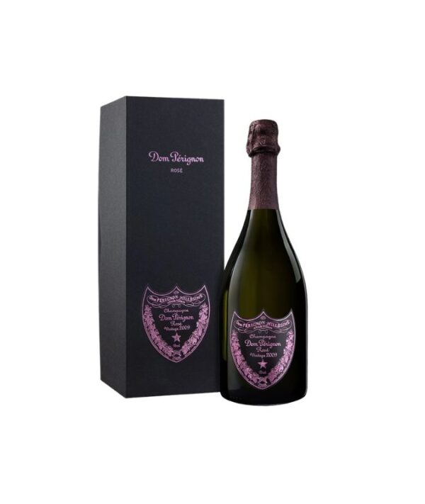 Bottiglia di Champagne Dom Pérignon Rosé Vintage 2009 con astuccio