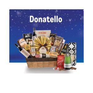 Cesti Natalizi Donatello con Ferrari Doc Brut e Panettone Tre Marie & DOP