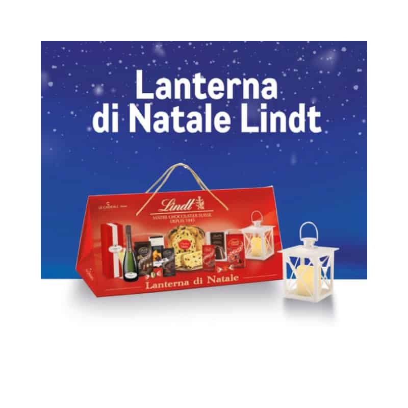 Cesti Natalizi Lanterna di Natale Lindt con 6 Specialità Cioccolato & Panettone