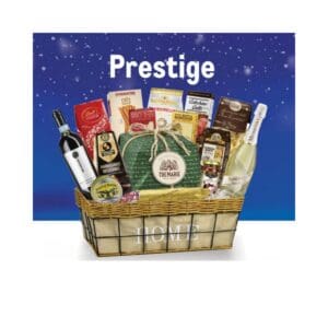 Cesti Natalizi Prestige con Parmigiano 30 Mesi, Mionetto Gold & Strolghino