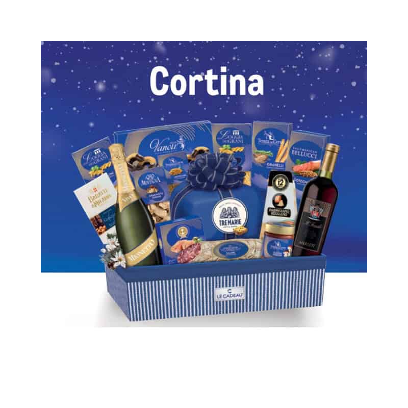 Cestini Natalizi Cortina con Mionetto Gold, Parmigiano DOP & Tre Marie