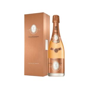 Bottiglia di Champagne Cristal Rosé 2014 Louis Roederer con astuccio