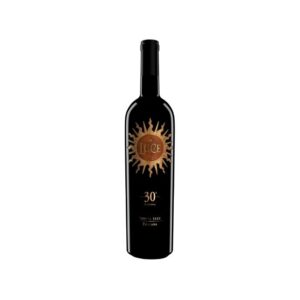 Bottiglia di vino rosso Luce 30ª Vendemmia 2022 Toscana IGT Tenuta Luce su sfondo chiaro.