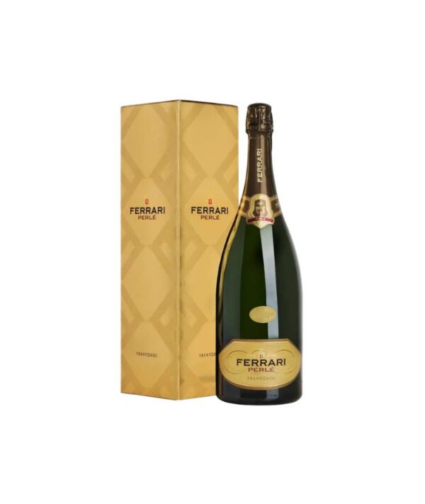 Bottiglia Magnum di Ferrari Perlé TrentoDOC Millesimato con astuccio regalo